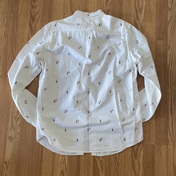J Crew Sail Boat Embroidered Oxford Button Down Shirt size large L - Picture 4 of 4